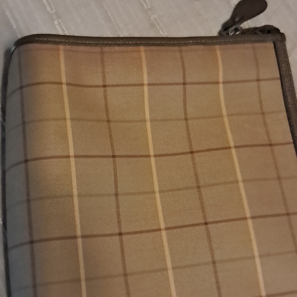 Burberry Nova Check Clutch Vintage Luxury Neutral Leather Classic Plaid Chic - Picture 7 of 9